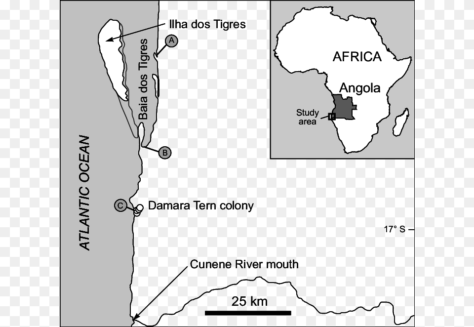The Baia Dos Tigres Coast Angola Indicating The Locality Tigres Island, Chart, Plot, Map, Atlas Png Image