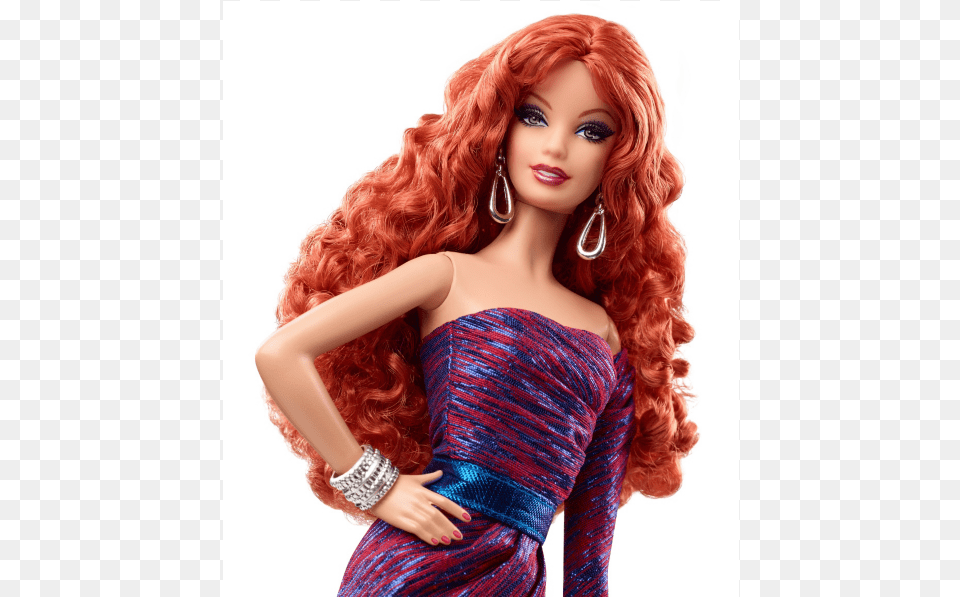 The Barbie Look City Shine Barbie Doll 3 Barbie The Look City Shine Redhead Doll, Adult, Toy, Person, Woman Png