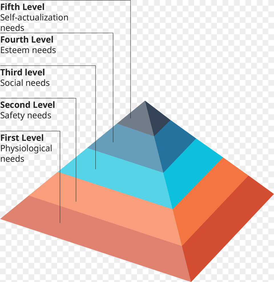 The Base Of The Pyramid Is Labeled First Level Physiological Maslow Hierarchy Of Needs In Business Free Transparent Png