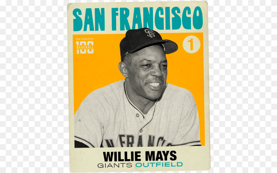 The Baseball 100 No 1 Willie Mays U2013 Athletic For Baseball, Adult, Person, People, Man Free Transparent Png