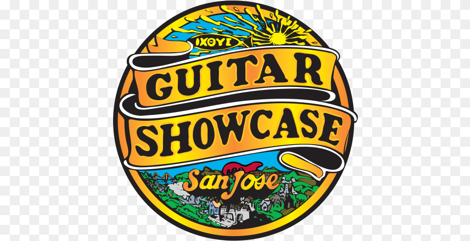 The Bay Area Guitar Showcase Logo, Badge, Sticker, Symbol, Food Free Transparent Png