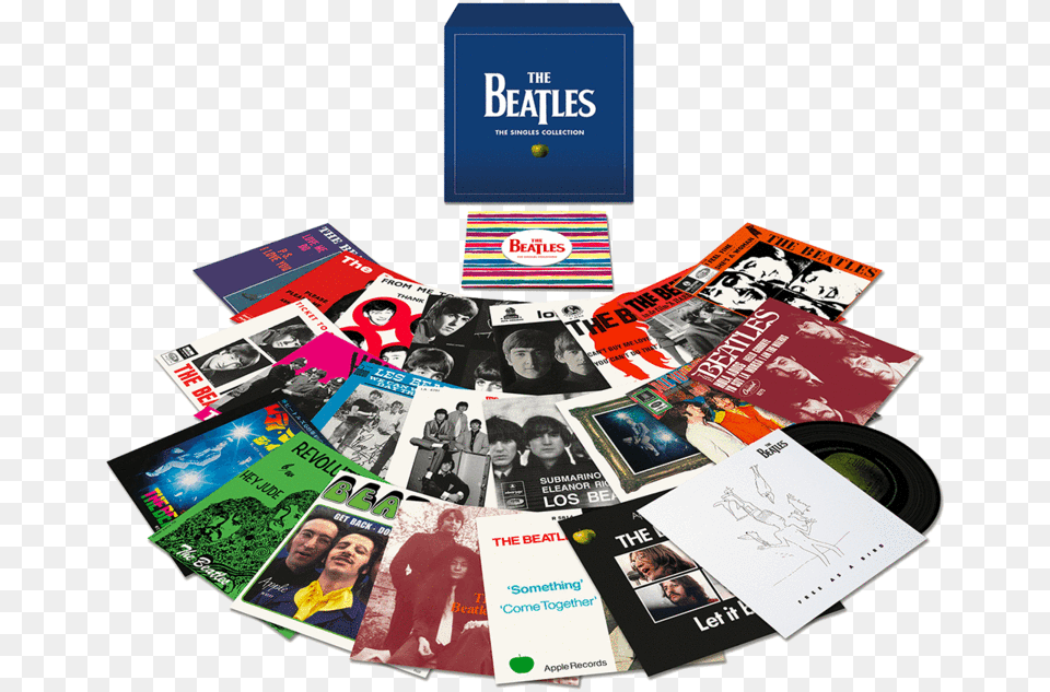 The Beatles 7u201d Singles Beatles Box Set Vinyl, Advertisement, Art, Collage, Poster Png