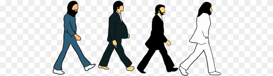 The Beatles Abbey Road Vector Clipart Psd Beatles Abbey Road Cartoon, Walking, Clothing, Suit, Formal Wear Free Transparent Png