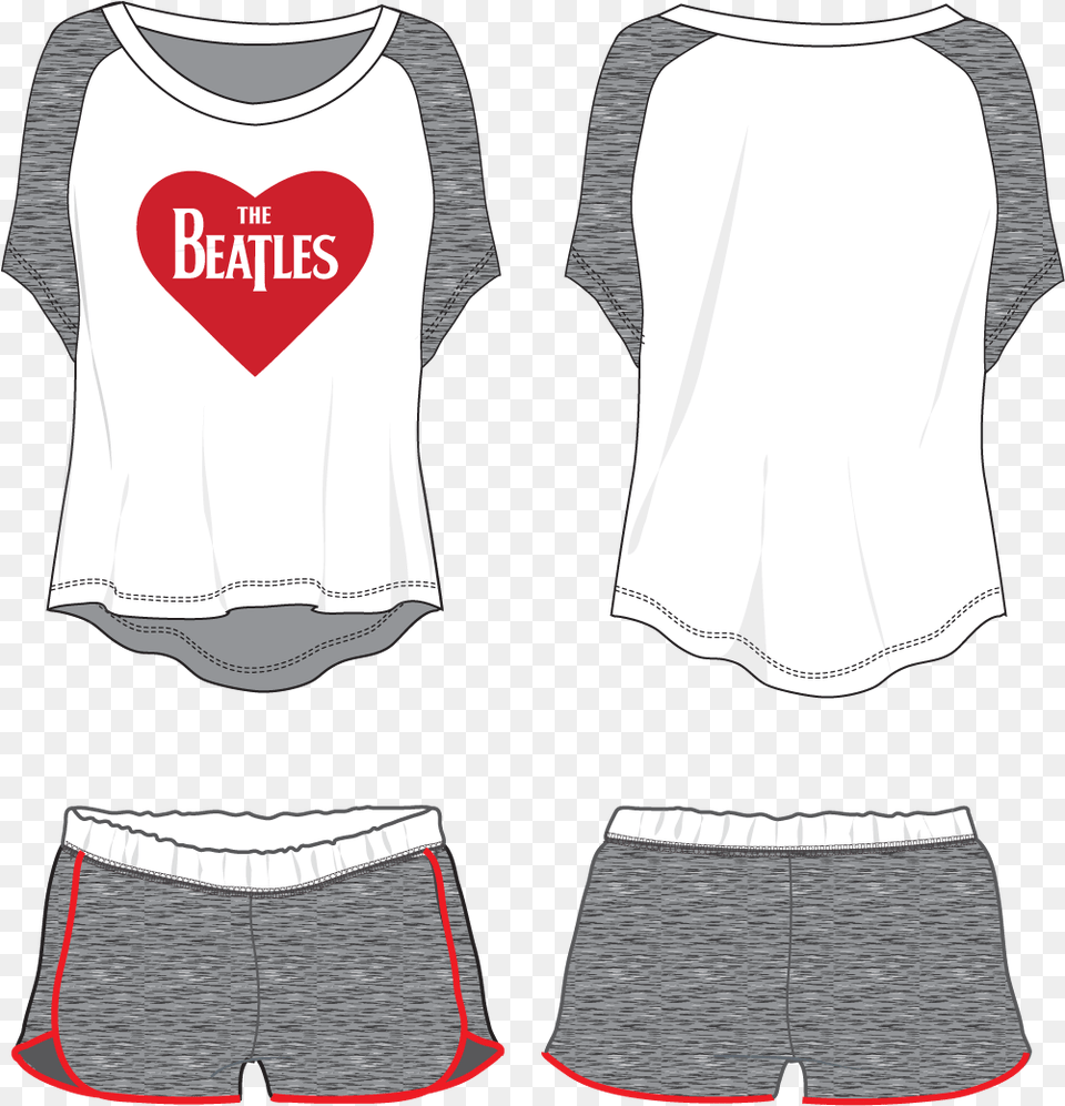 The Beatles Heart Logo Beatles, Clothing, Shorts, T-shirt Free Transparent Png