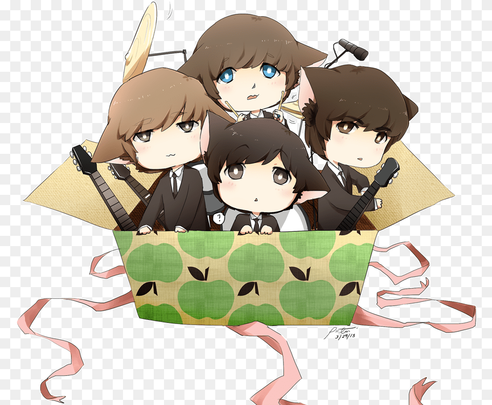 The Beatles Images Beatle Kittens Hd Wallpaper And Anime Beatles Fan Art, Book, Comics, Publication, Baby Png