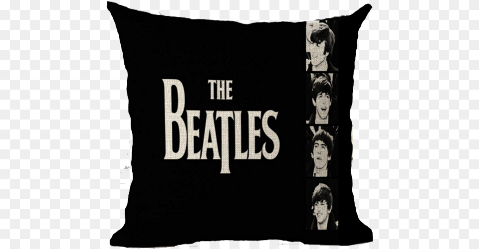 The Beatles Scatter Cushion Black Beatles Apple Watch Face, Pillow, Home Decor, Person, Adult Free Png