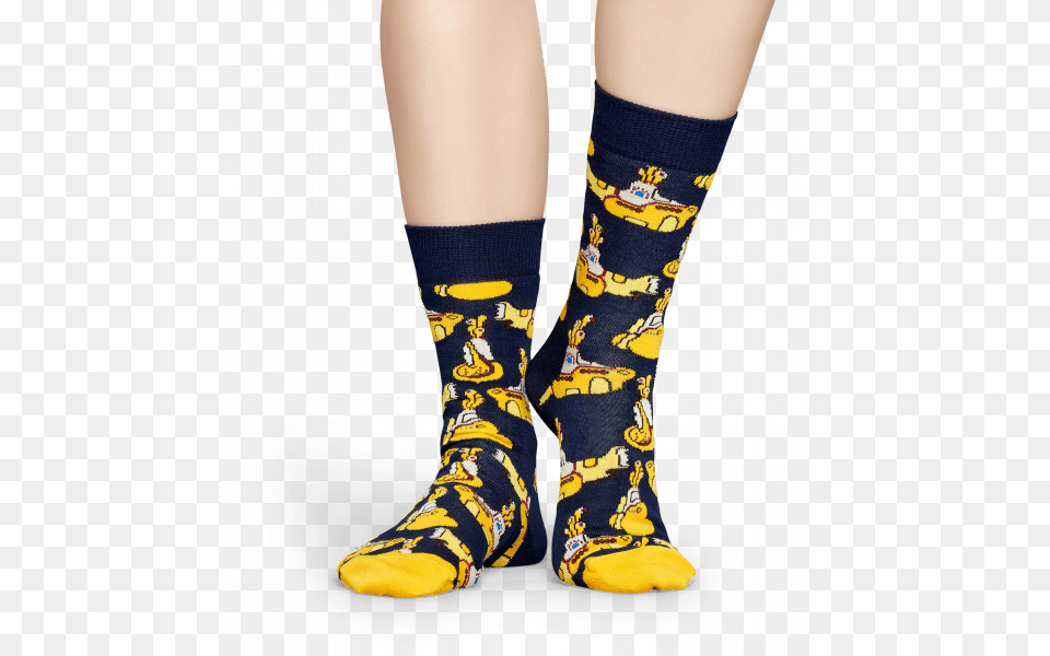 The Beatles Submarine Yellow Submarine Happy Socks, Clothing, Hosiery, Sock, Person Png Image