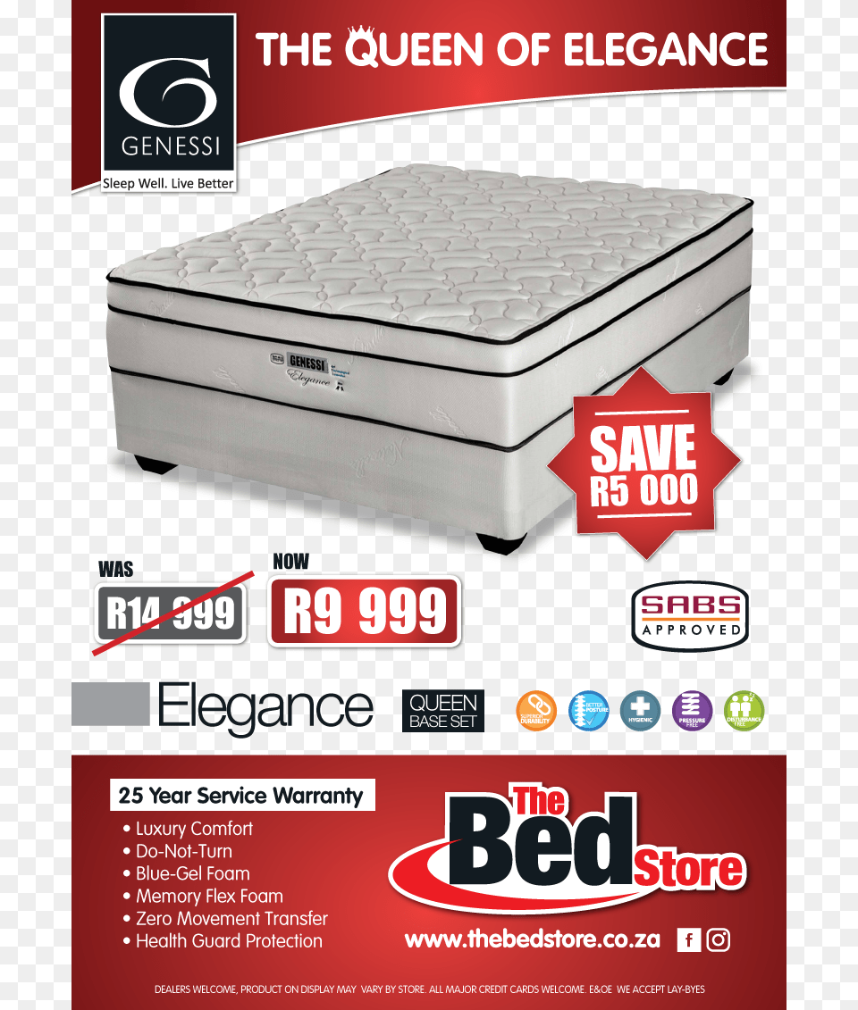 The Bed Store Genessi Elegance Bed A0 Poster Multimedia, Advertisement, Furniture, Mattress Free Transparent Png