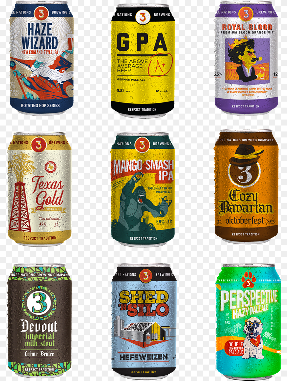 The Beer Cans Available From 3 Nations Brewery Beer, Alcohol, Beverage, Lager, Tin Free Png