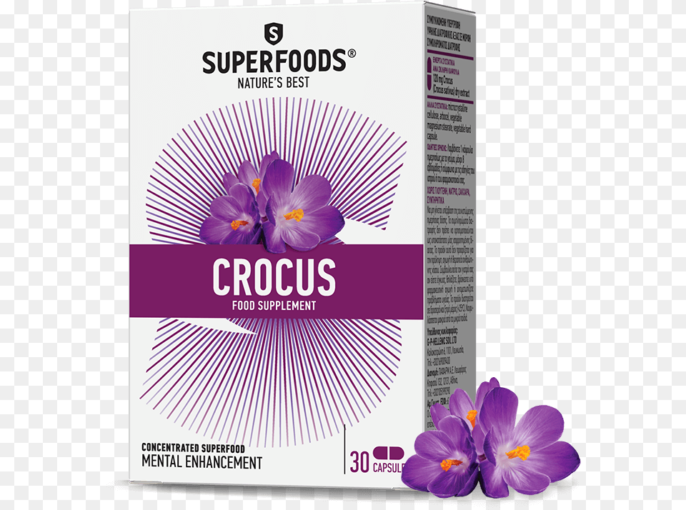The Beneficial Qualities Of Crocus Superfoods Sea Buckthorn Seed Oil Capsules, Flower, Plant, Purple, Advertisement Free Png Download