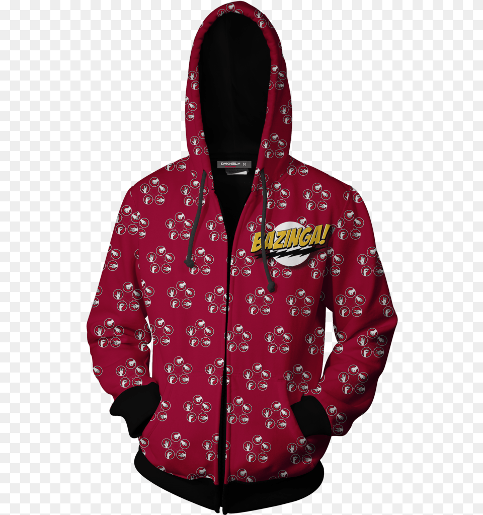The Big Bang Theory Zip Up Hoodie Spider Man Into The Spider Verse Costume, Clothing, Coat, Hood, Jacket Free Png Download
