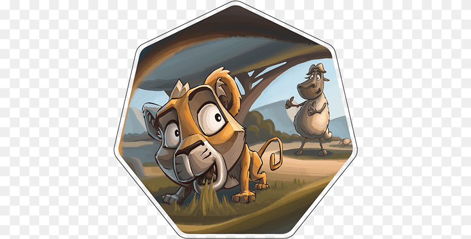 The Big Lion Softly Paced Right Up To The Little Lion Sheep, Formal Wear, Art, Accessories, Tie Free Transparent Png