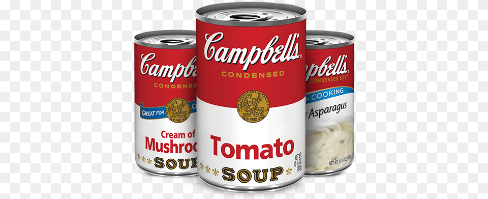 The Biggest Soup Manufacturer In The World Campbells Condensed Soup Tomato 1075 Oz Can, Tin, Aluminium, Canned Goods, Food Free Png Download