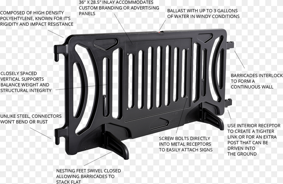 The Billboard Barricade Is Lightweight Yet Sturdy So Grille, Fence, Gun, Weapon, Device Free Png Download