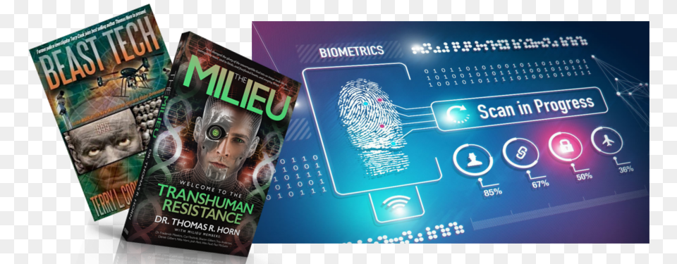 The Biometrics Arms Race And The Future Of In Surface Beast Tech By Terry L Cook, Advertisement, Poster, Person, Face Png Image