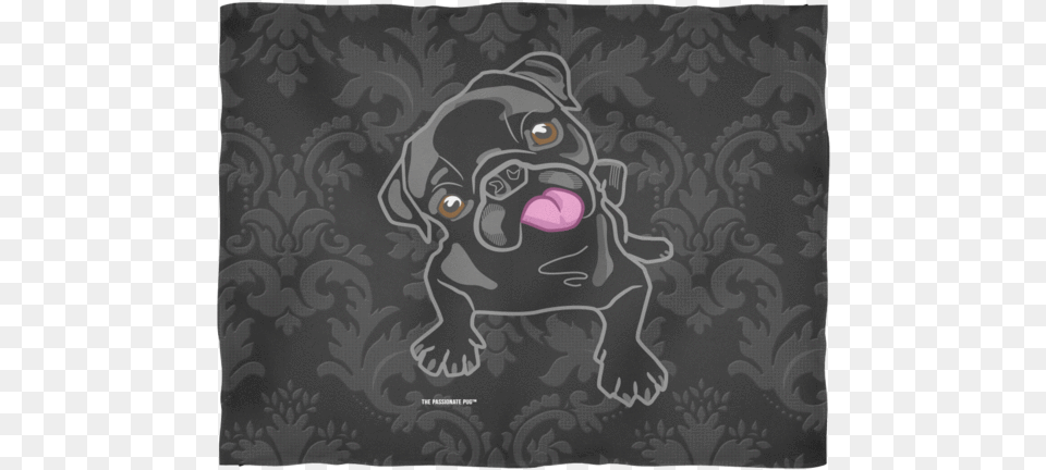 The Black Pug Fleece Blanket Mat, Animal, Canine, Mammal, Dog Free Png