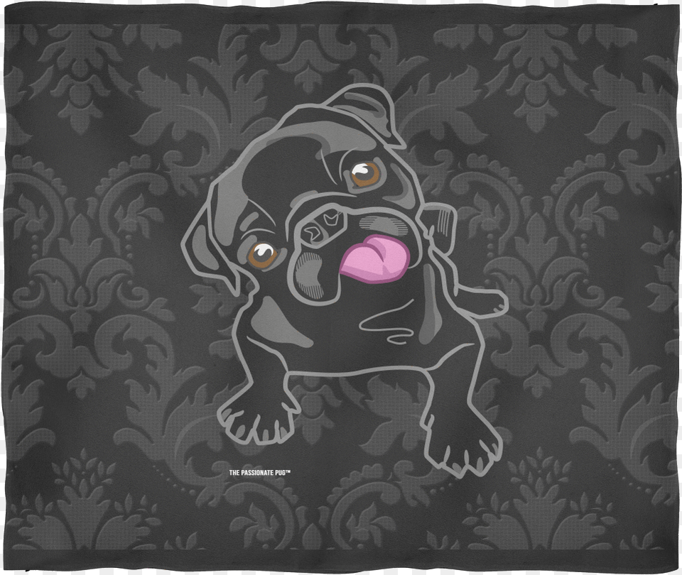 The Black Pug Fleece Blanket Premium Black Pug Poster, Animal, Canine, Mammal, Pet Free Png Download