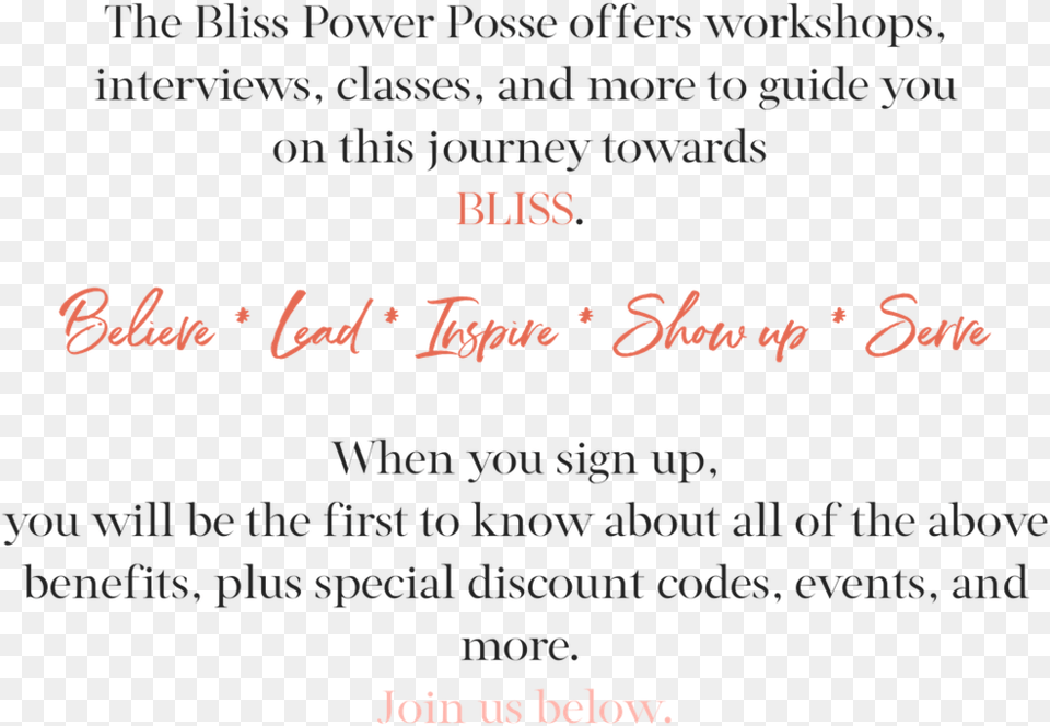 The Bliss Power Posse Offers Workshops Interviews, Text Png