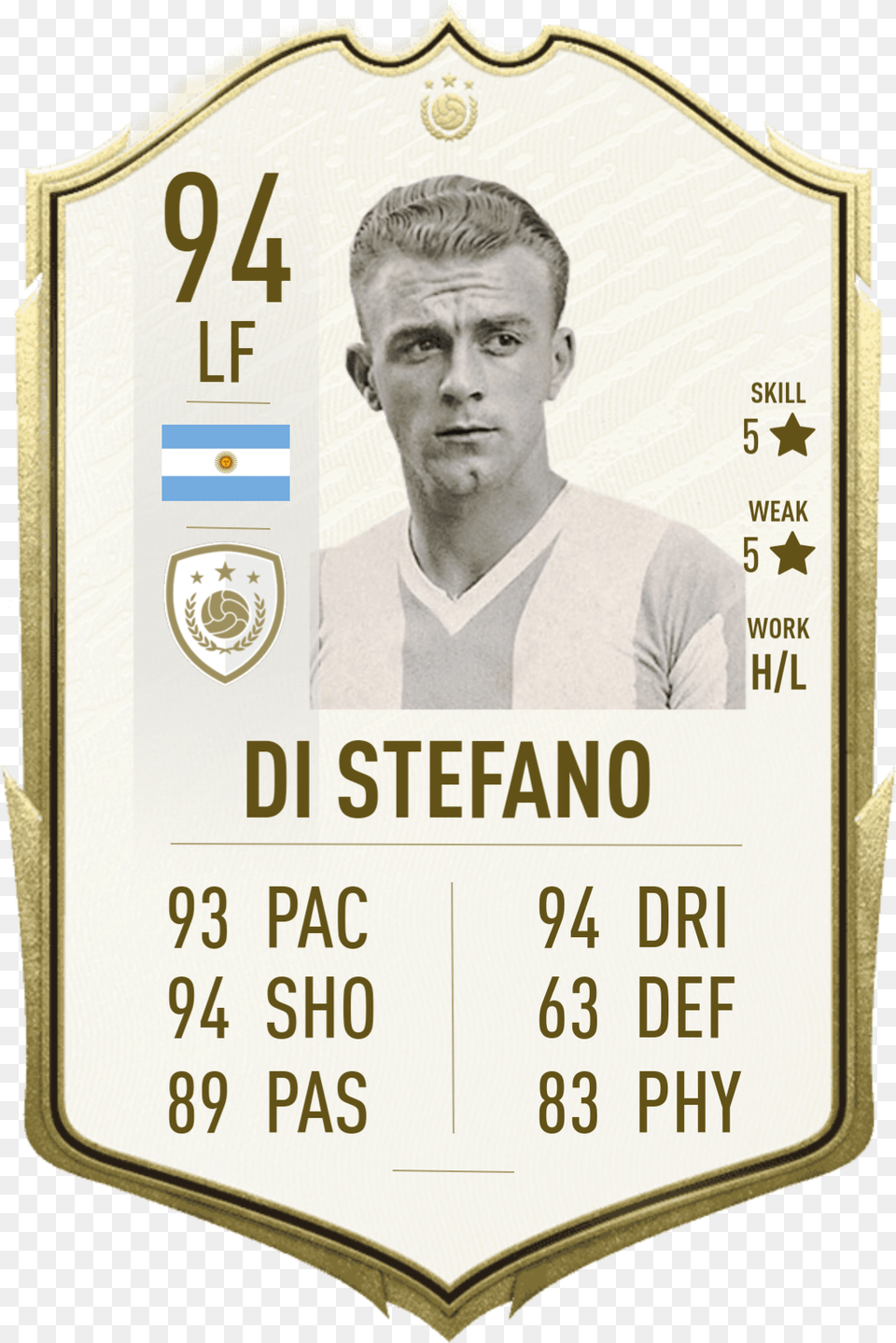 The Blonde Arrow Di Stefano Is My Zidane Fifa 20 Card, Adult, Male, Man, Person Free Transparent Png