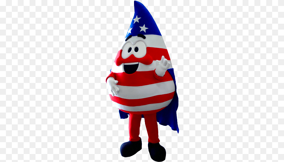 The Blood Drop Mascot We Manufactured For Lockheed Red White And Blue Mascot, Clothing, Hat, Baby, Person Png