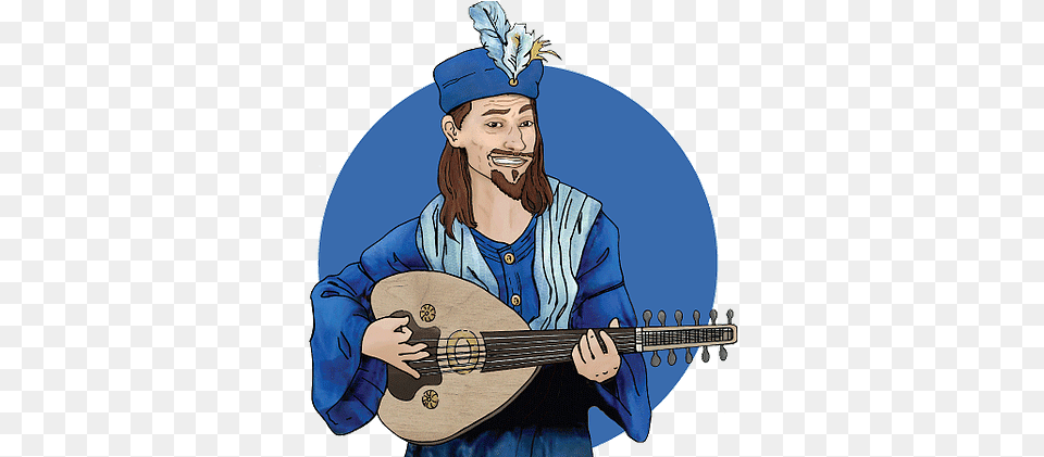 The Blue Bard Noble Cider Blueberry Cider With Honey Illustration, Lute, Musical Instrument, Person, Guitar Free Png