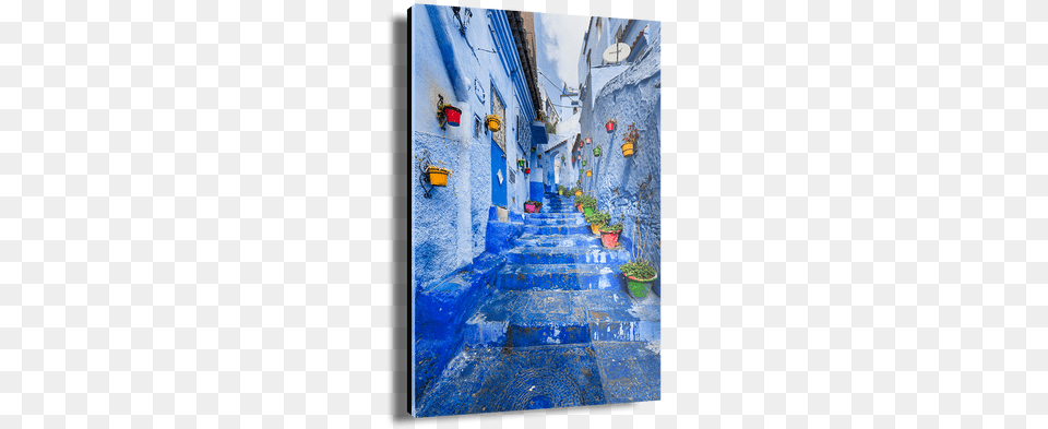 The Blue Medina Painting, Art, City, Urban, Street Png Image