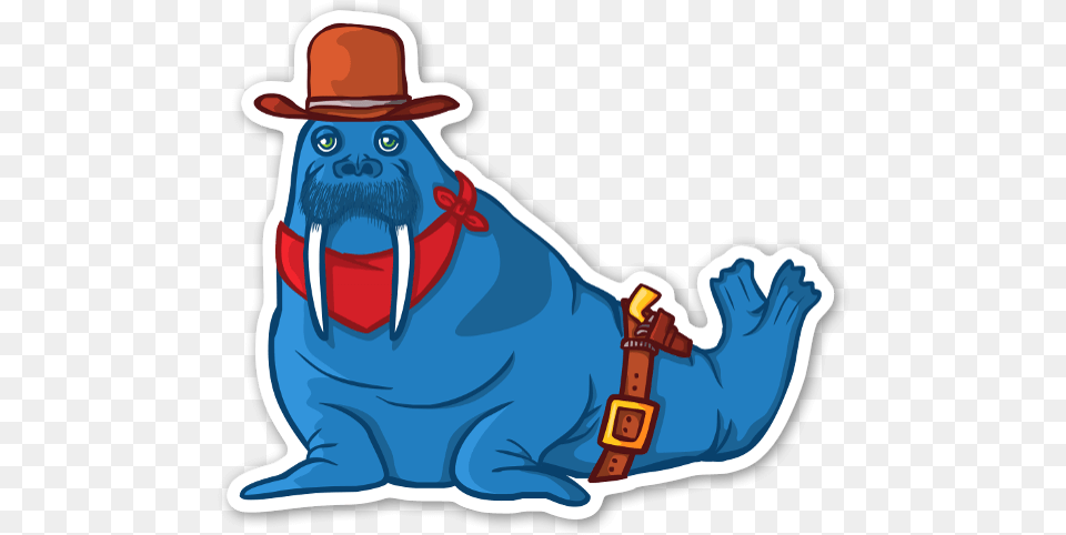 The Blue Walrus Walrus With Cowboy Hat, Baby, Person, Animal, Mammal Png