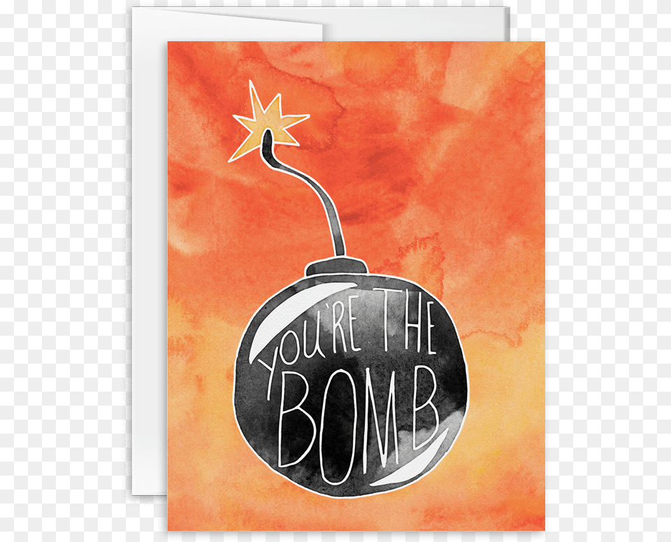 The Bomb Watercolor Hand Lettered Greeting Card Poster, Book, Publication, Advertisement, Weapon Png Image