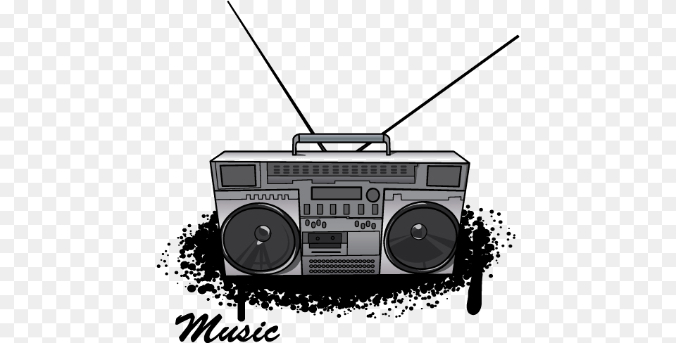 The Boombox Does Rock In This Slamming Episode Of Your Old School Boombox Drawing, Electronics, Stereo, Cassette Player, Device Png Image