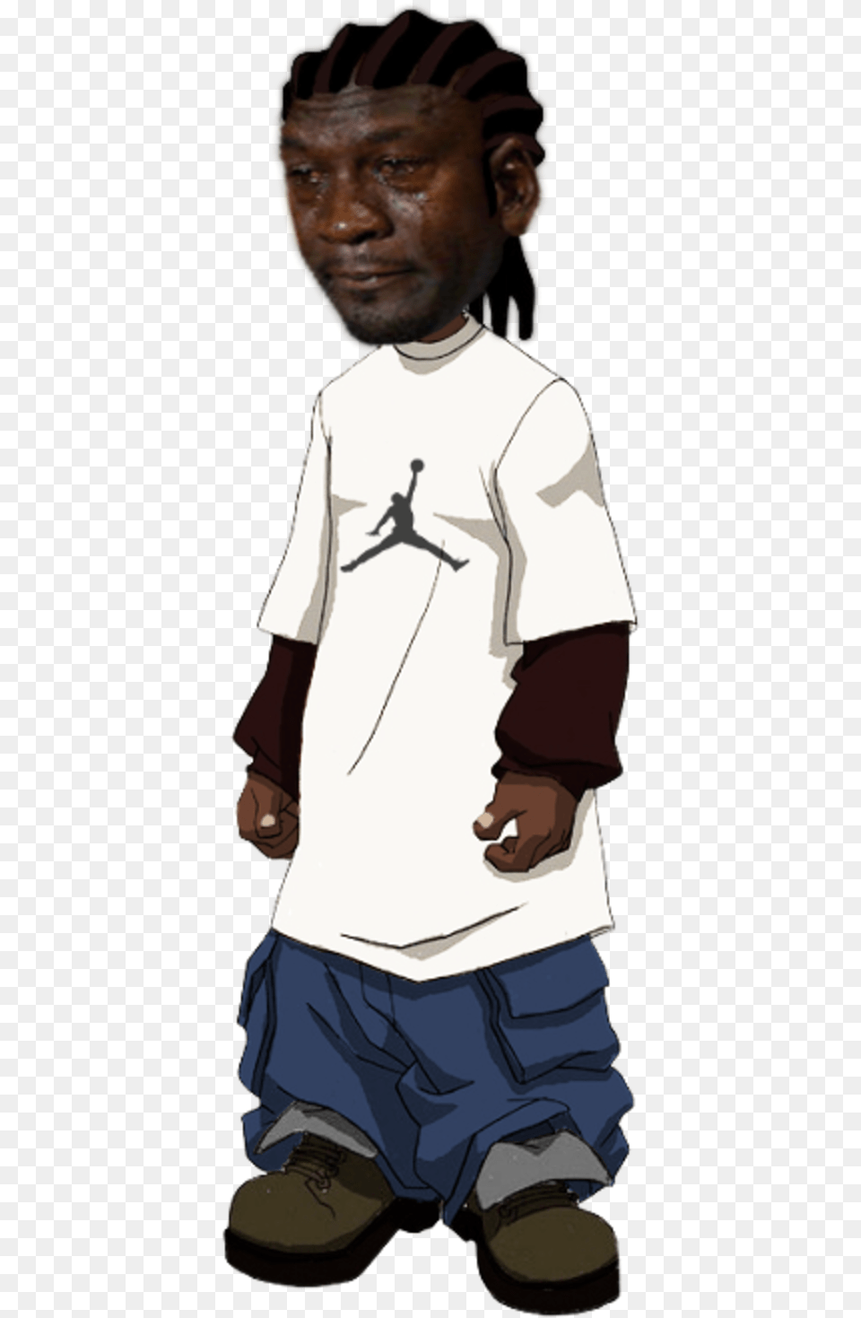 The Boondocks Michael Jordan Shoulder Standing Male Riley Cartoon Boondocks Jordan, T-shirt, Person, People, Clothing Png