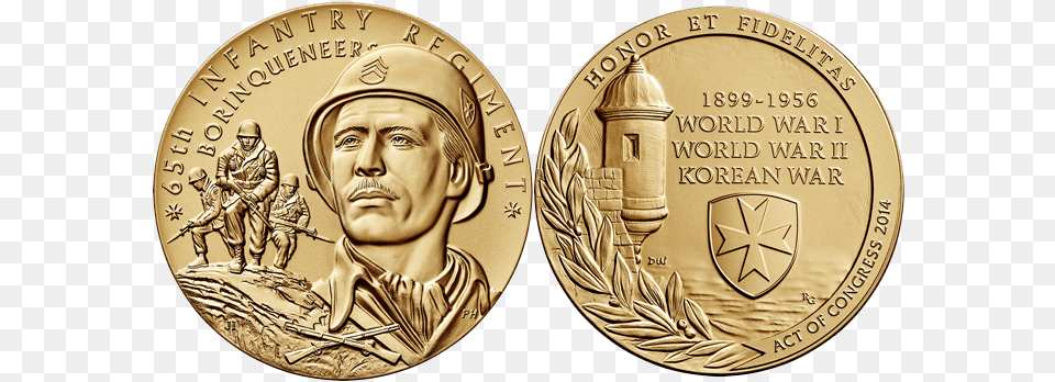 The Borinqueneers Congressional Gold Medal Ceremony Award Winning Gold Coin, Person, Baby, Money Png