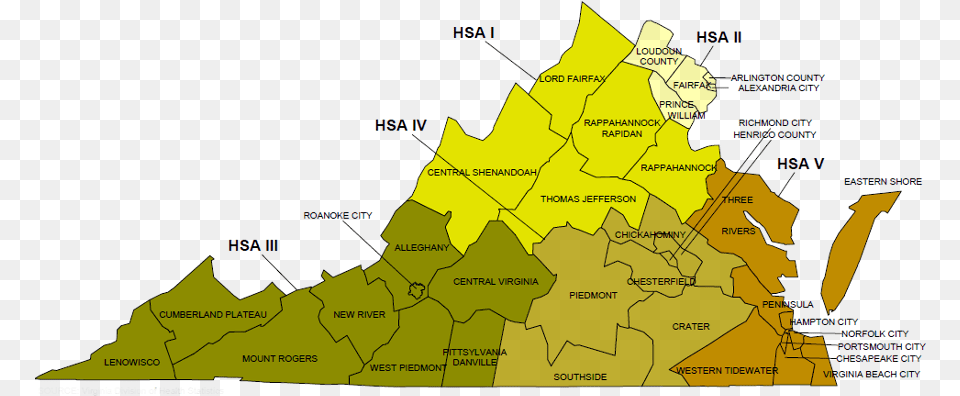The Boundaries Of The Five Health Service Areas Defined Virginia Arrowheads, Chart, Map, Plot, Atlas Free Transparent Png