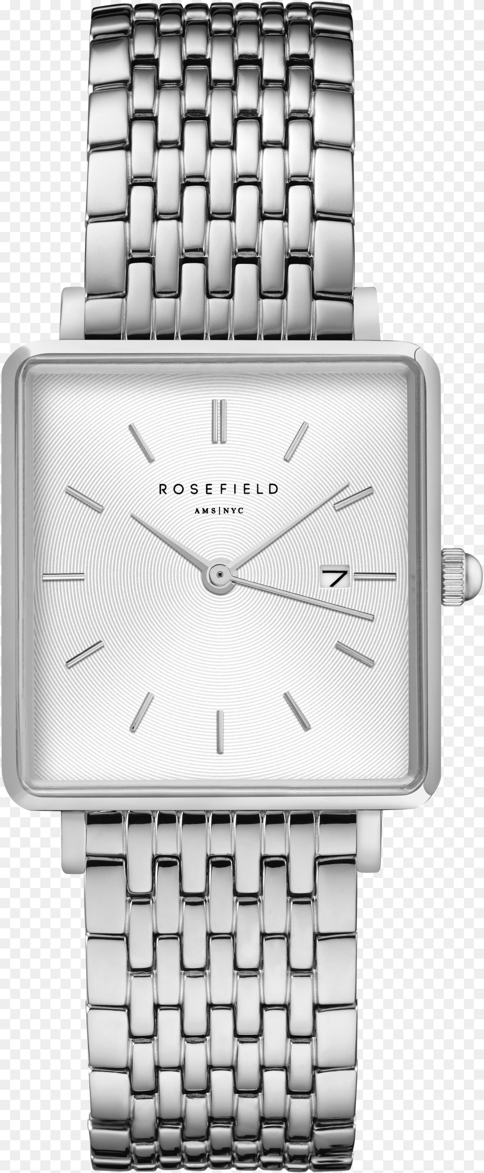 The Boxy White Sunray Steel Silver Rosefield Qwsr, Arm, Body Part, Person, Wristwatch Free Png Download