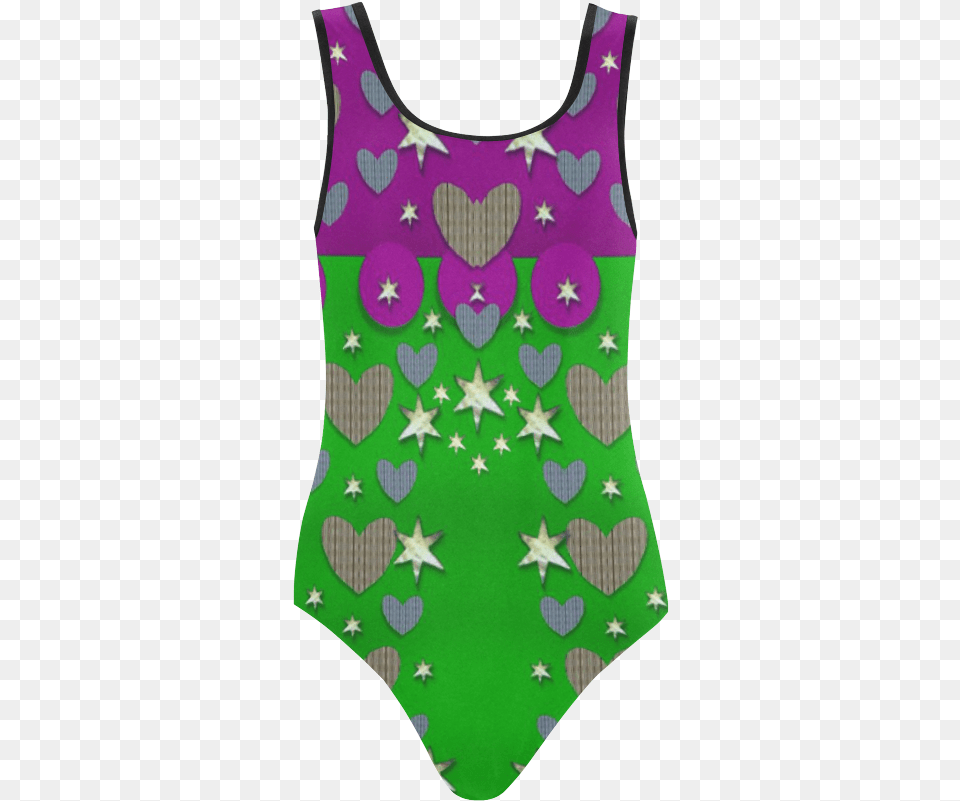 The Brightest Sparkling Stars Is Love Vest One Piece Maillot, Applique, Pattern, Clothing, Swimwear Png