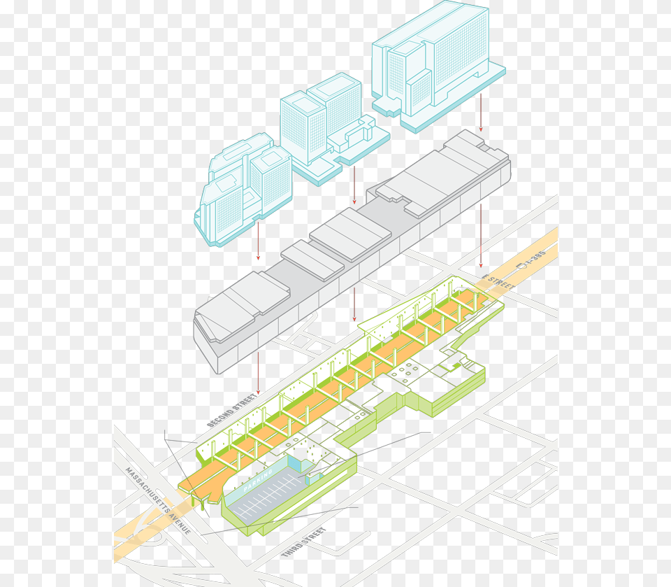 The Building Of Capitol Crossing Diagram, Cad Diagram, Architecture, Factory, Terminal Free Png Download