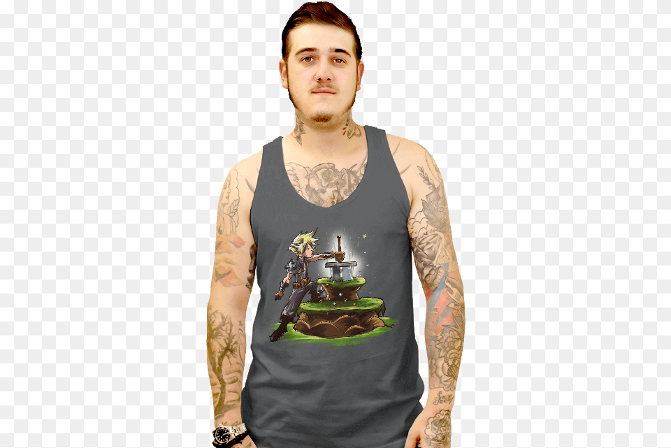 The Buster Sword In The Stone, Clothing, Person, Skin, T-shirt Free Png