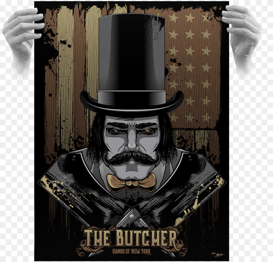 The Butcher Ap Screen Print By Matthew Johnson Screen Print Horror Movie, Advertisement, Adult, Person, Man Free Png Download