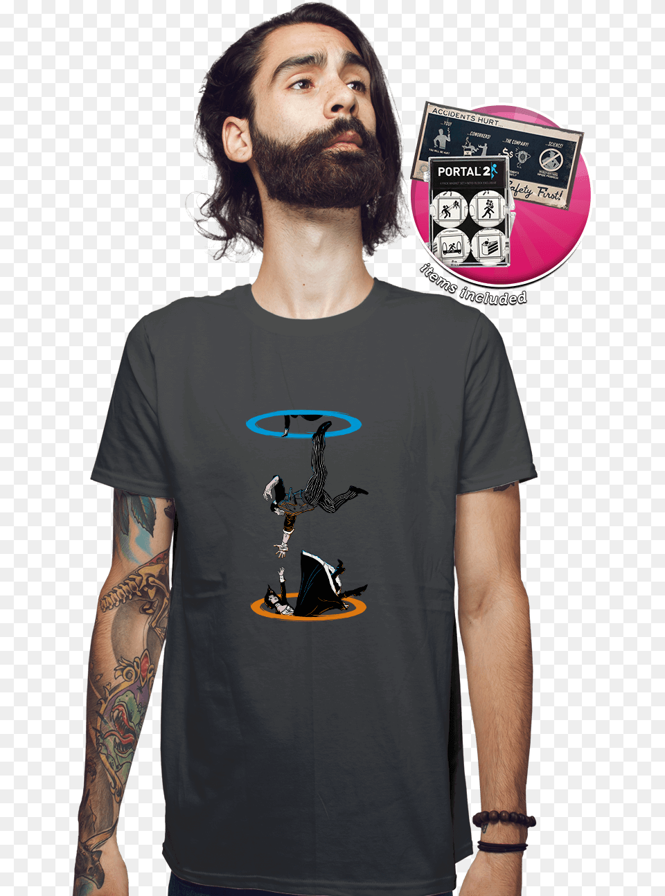 The Cake Is A Lie Bundle Camiseta Bioshock Infinite G, Tattoo, T-shirt, Clothing, Skin Png Image