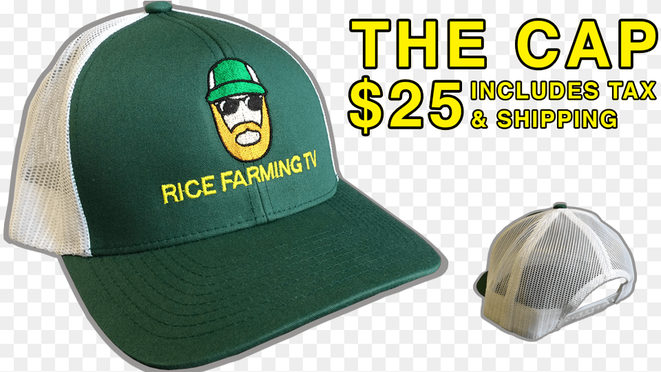 The Cap Rice Farming Tv For Baseball, Baseball Cap, Clothing, Hat, Baby Free Transparent Png