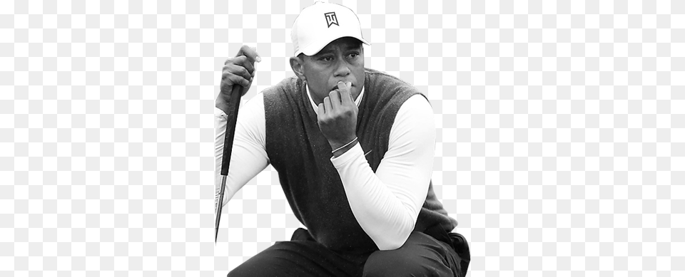 The Career Of Tiger Woods Monochrome, Hat, Head, Person, Face Free Transparent Png