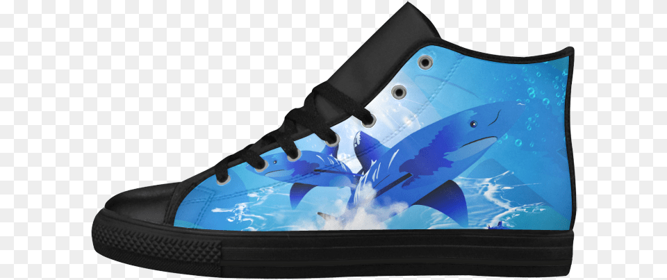 The Cartoon Sharks Aquila High Top Microfiber Leather Shoe, Clothing, Footwear, Sneaker, Canvas Free Transparent Png
