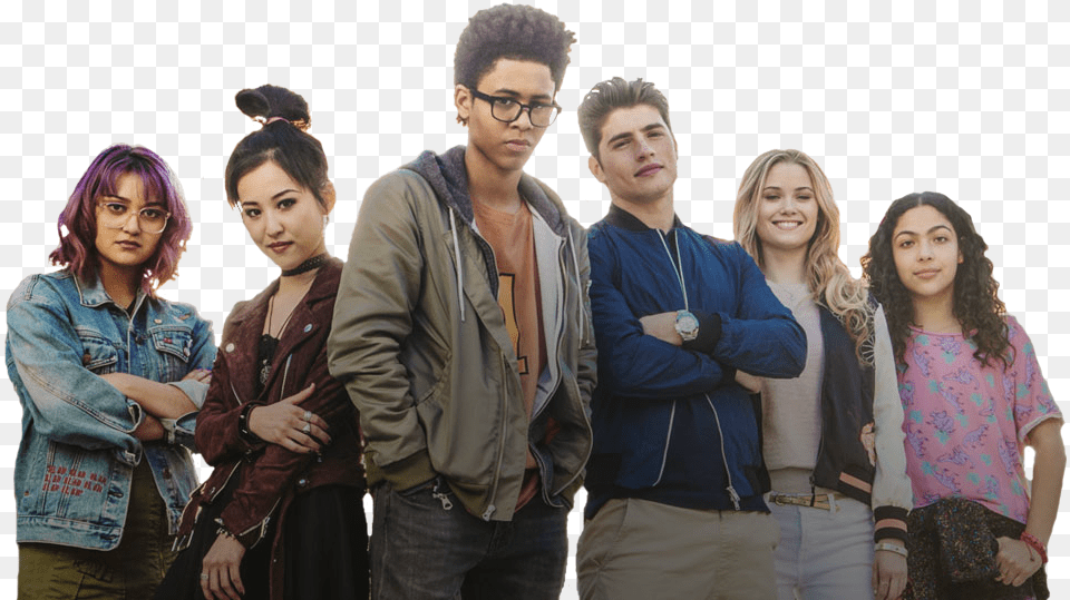 The Cast Of Hulu And Marvels Runaways Runaways Series, Woman, Long Sleeve, Female, People Free Png Download