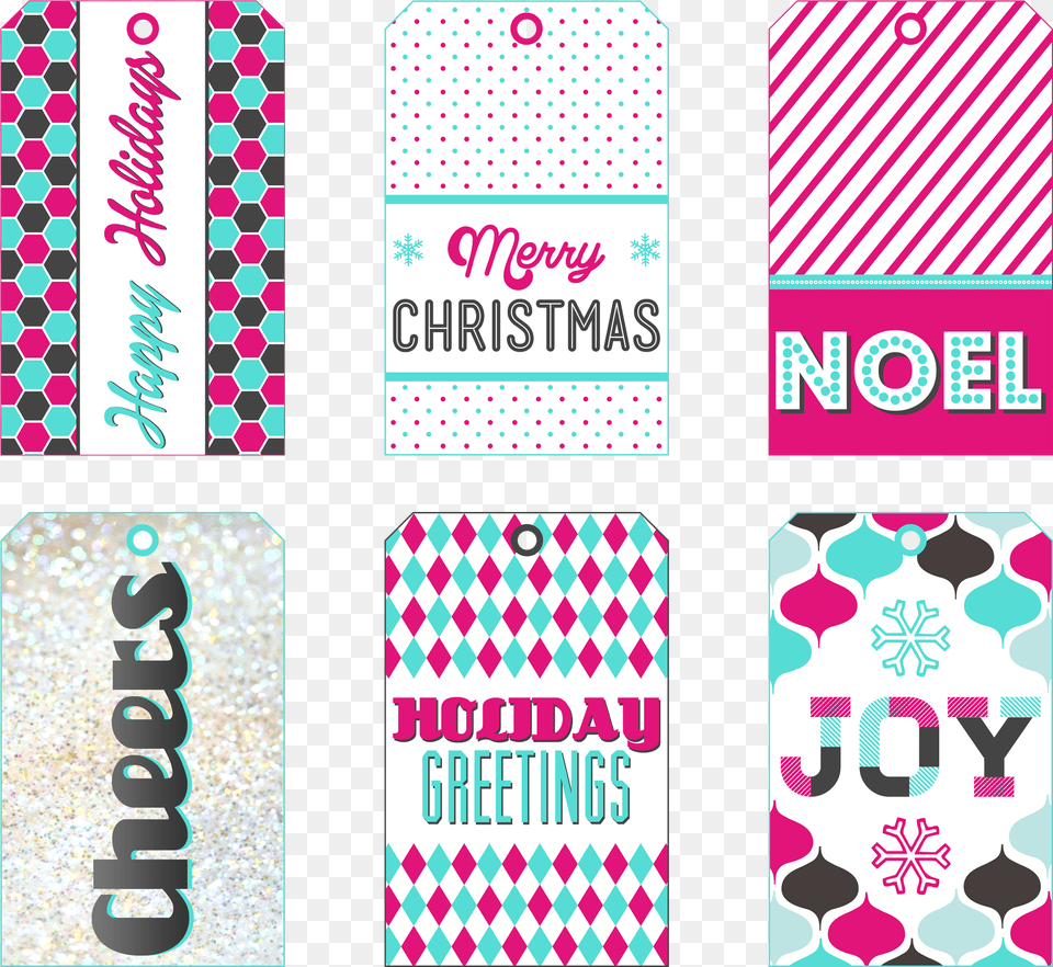 The Christmas Joy Collection Christmas Gift Tags Pink, Text, Paper, Pattern Free Png