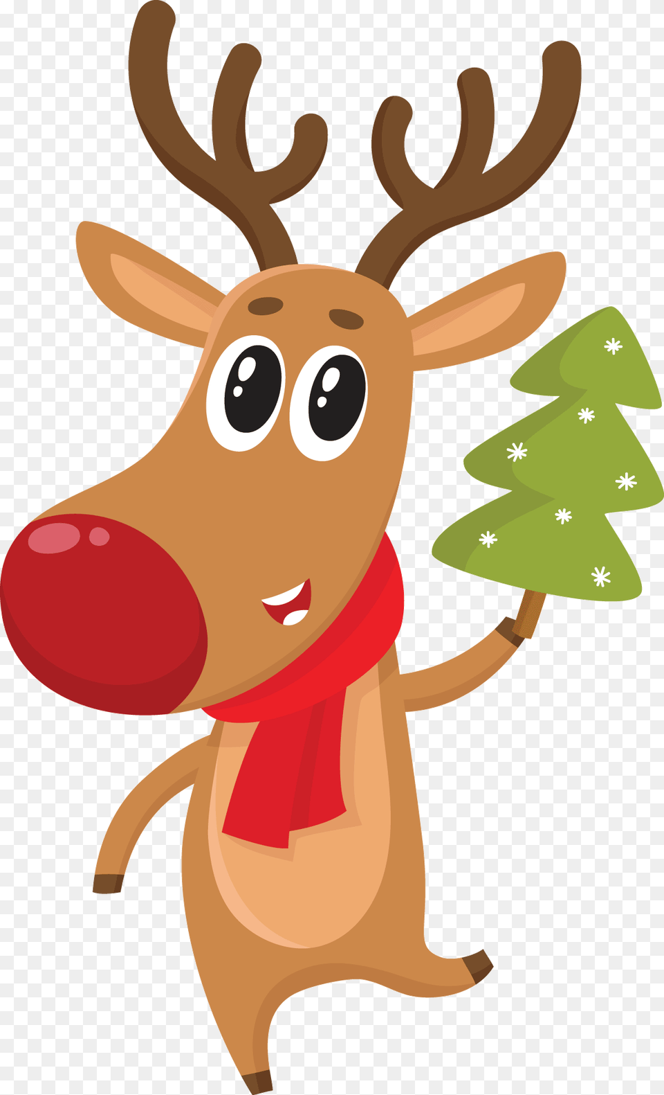 The Christmas Tree That Came To Life Cartoon Of Christmas Reindeer, Animal, Deer, Mammal, Wildlife Png