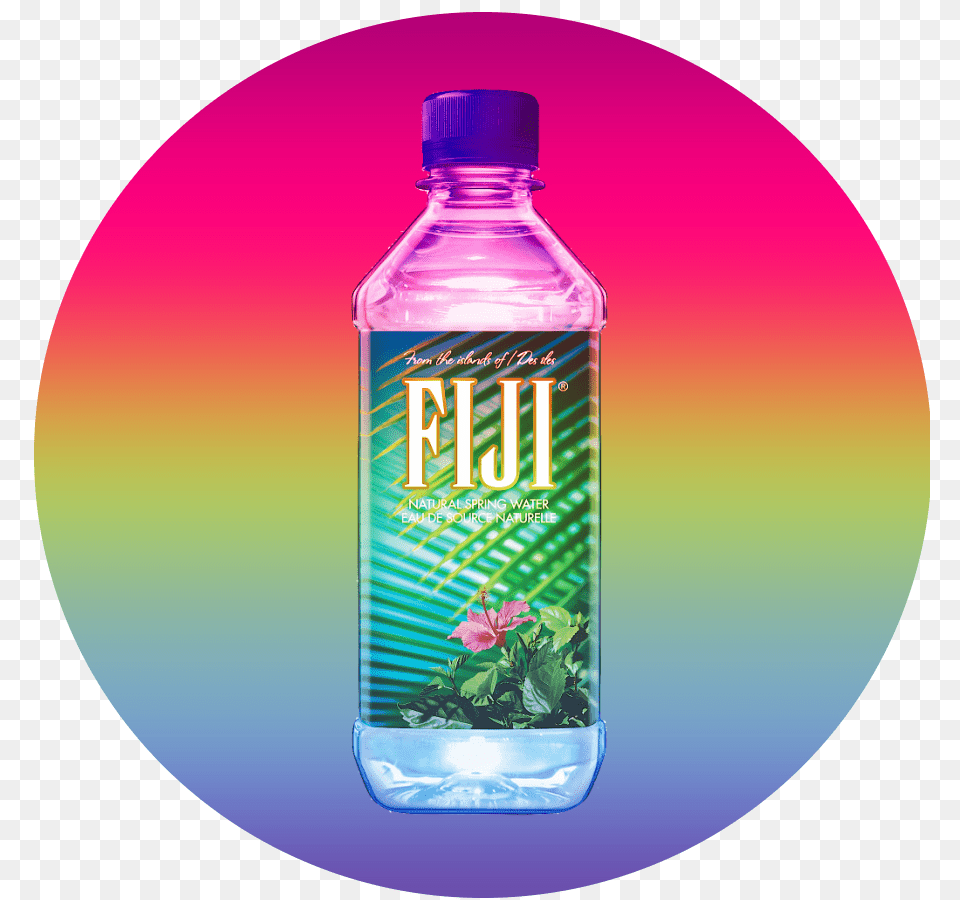 The Circle Of Fiji Cyberspace Vaporwave And Retro Art, Bottle, Water Bottle, Beverage, Mineral Water Free Png Download