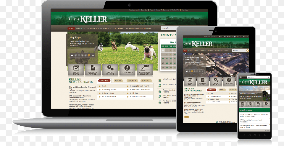 The City Of Keller Mobile Responsive Website Design Operating System, File, Computer, Electronics, Animal Free Png Download