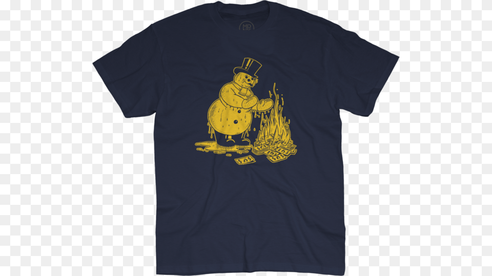 The Classic Tmbg Snowman Gets A New Look With A Gold They Might Be Giants Don, Clothing, T-shirt, Person, Shirt Free Transparent Png