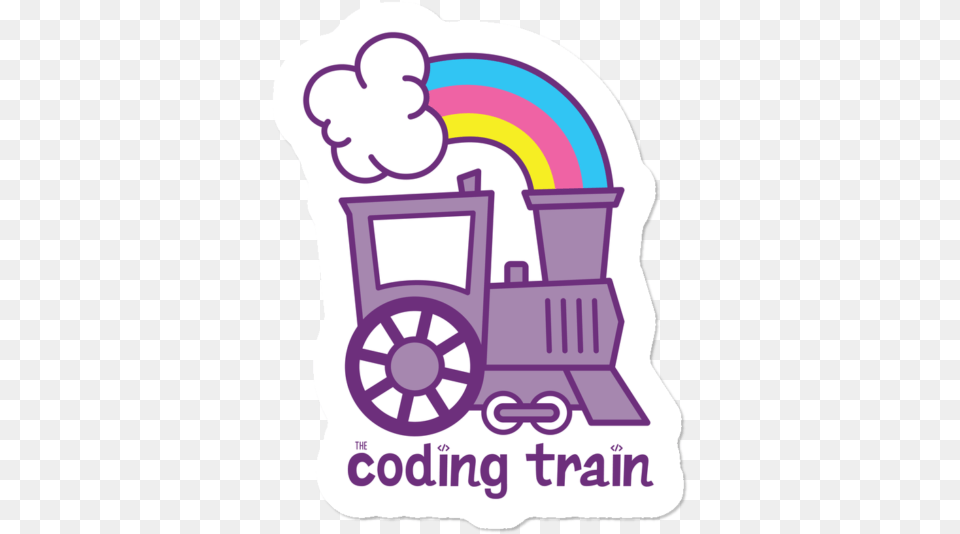 The Coding Train Sticker By Codingtrain Design Humans Coding Train Logo, Ammunition, Grenade, Weapon, Chair Png Image