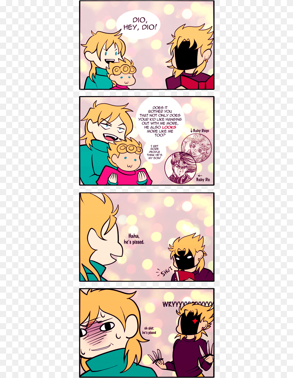 The Comic I Drew About Diego Babysitting Jjba Dio And Giorno, Book, Comics, Publication, Baby Png