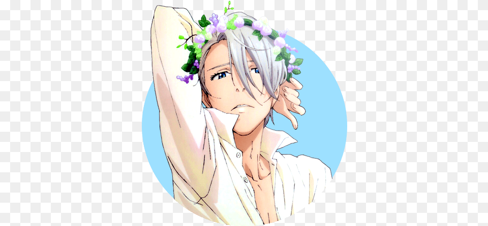 The Community For Yuri On Ice Flower Crown Official Art, Publication, Book, Comics, Adult Png
